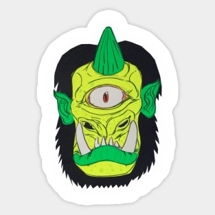 Cyclops Monster Mask Cardboard Papercraft Sticker